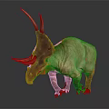 Realistic Triceratops Dinosaur With Reddish Brown Skin Large Horns And Frill