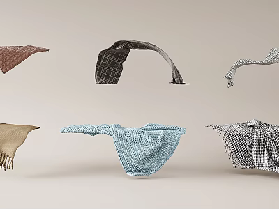 Various Patterned Textile Fabrics With Different Colors And Flowing Styles 3d model