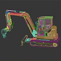 Heavy Duty Yellow Tracked Excavator With Cab And Mechanical Arm