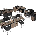 Office desk and chair combination 3d model