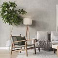 Nordic Sofa Coffee Table Combination 3d model