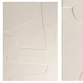 Minimalist Beige Abstract Painting With Soft Geometric Lines And Textured Surface