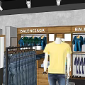 Modern Clothing Store Interior With Mannequins Clothing Displays Shelves And Plants
