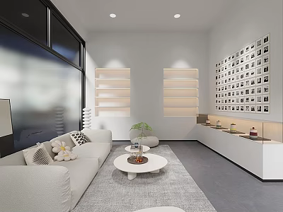 Spa Sauna Relaxation Area With Modern Interior And Cozy Seating 3d model