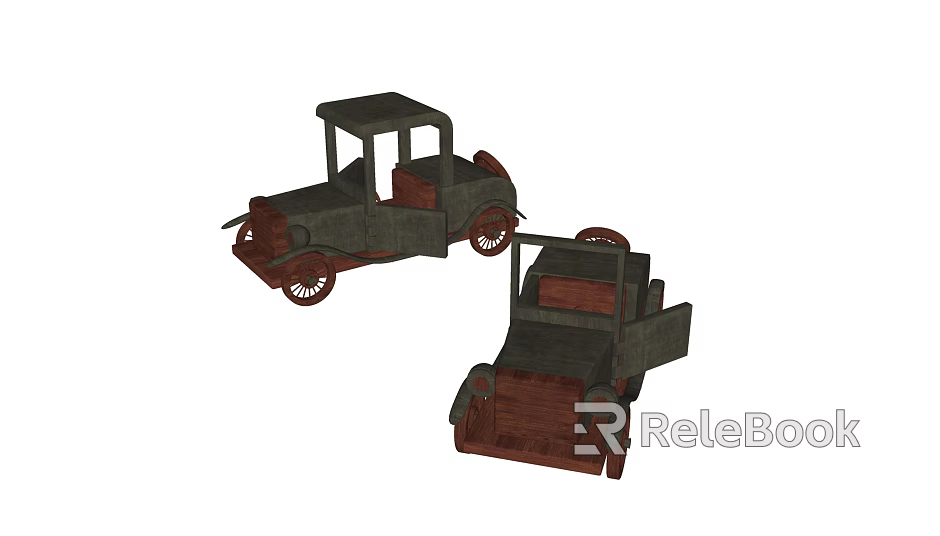 Modern Toy Car Classic Car Toy Wooden Toy Car 3d model 