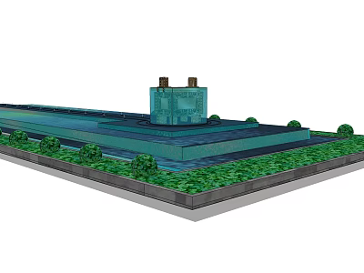 New Chinese Style Pool Mirror Water Surface 3d model