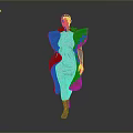 Black Mannequin Wearing Brown Pleated Dress With Exaggerated Shoulder Decorations And Fashionable Style