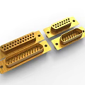Industrial Connectors with Golden Finish Multiple Pins and Metal Construction for Electrical Use