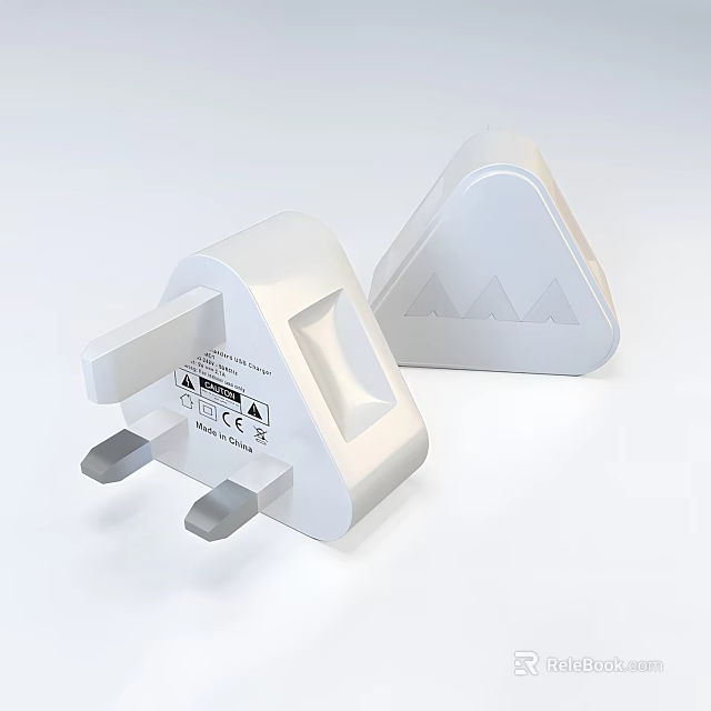 White Electrical Plug for Daily Household Appliances with CE Certification and Safe Design 3d model