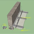 Building Component Structure with Concrete Wall Metal Brackets and Fasteners Supports 3d model