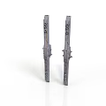 Industrial Gray Long Rectangular Mechanical Equipment With Holes And Connection Structures