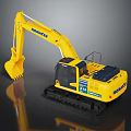 Yellow Komatsu PC 210 Excavator With Heavy Duty Tracks And Front Bucket