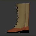 Trendy Long Boots With Brown Upper And Orange Sole And Toe Lace Up Design