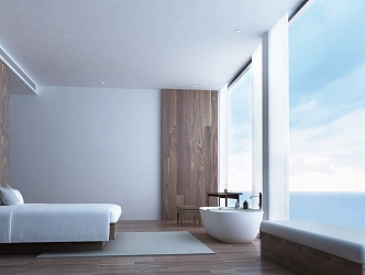 Modern Sea View Room 3d model