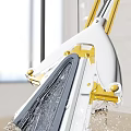 White And Yellow Floor Cleaning Mop With Squeeze Function For Daily Household Use