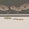 Modern lamp combination lotus leaf lamp art lamp ceiling lamp literature study lamp simple ceiling lamp combination 3d model