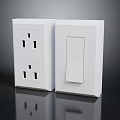 White Electrical Switch Panel With Two Outlets And Single Switch Modern Home Design