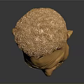 Golden Human Head Sculpture Showcasing Detailed Facial Features And Shiny Surface