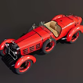 Vintage Red Classic Convertible Car With Retro Styling And Open Top Design
