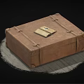Vintage Brown Leather Suitcase With Old Book On Top Classic Retro Design