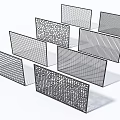 Modern Metal Fence Designs With Various Mesh And Perforated Patterns 3d model
