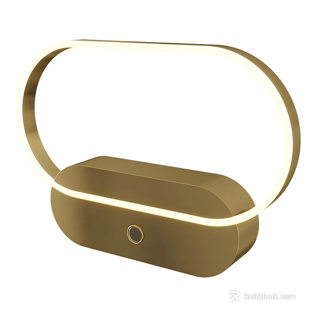 Modern Gold Circular LED Wall Sconce Minimalist Ring Design Lighting Fixture 3d model 