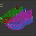 Nike Inspired Black White Blue Sports Sneakers With Air Cushion Sole And Retro Style Design