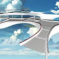 Modern Garden Landscape Design With Curved Walkway Glass Roof And Water Pool