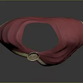 Elegant Red Cloak Collar with Gold Trim and Circular Emblem