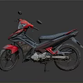 Red Sports Motorcycle With Black Leather Seat Alloy Wheels And Rear Exhaust