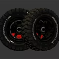 Off Road Tires With Deep Tread Pattern And Black Rims Design