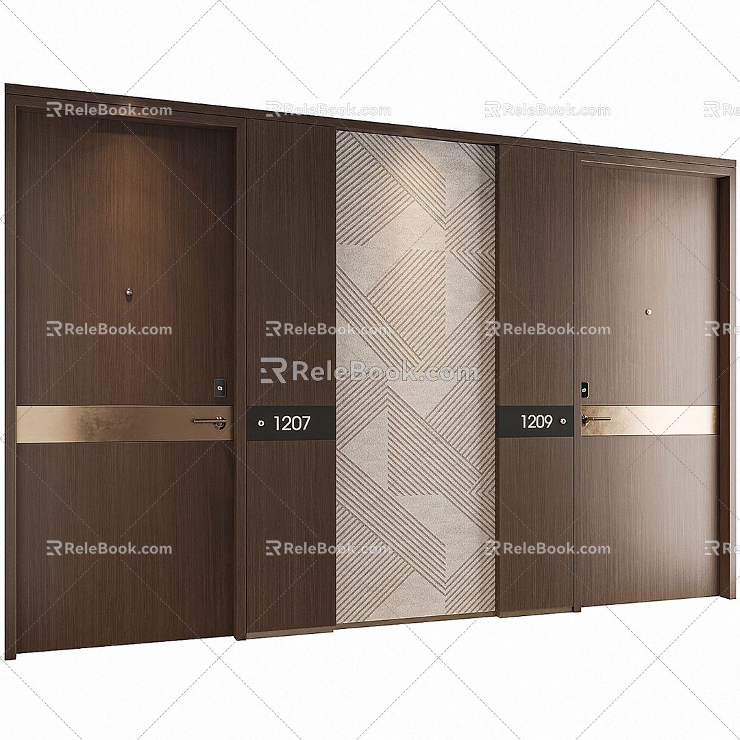 Hotel Entry Door Sliding Door Password Door 3d model