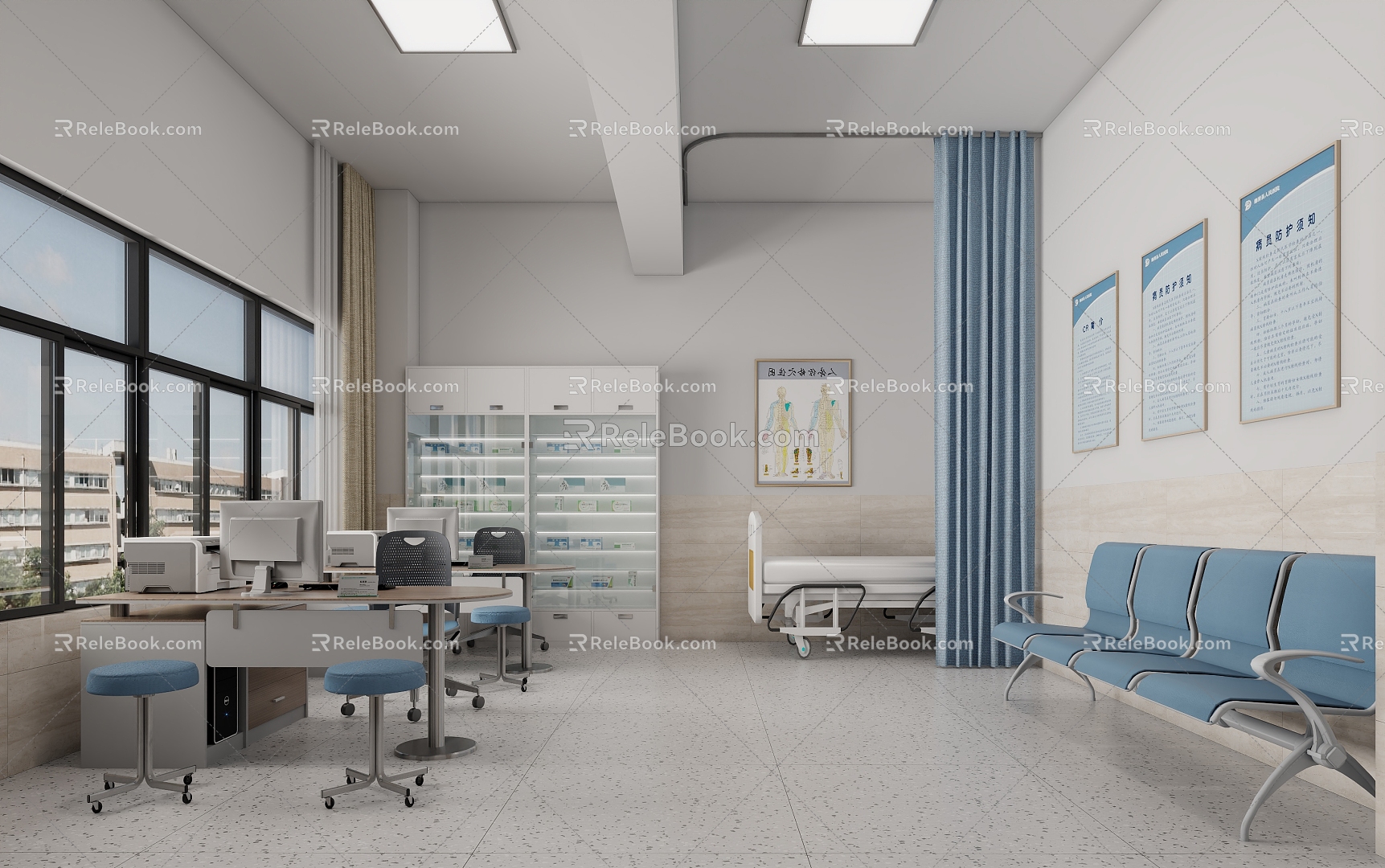 Modern Infirmary School History Exhibition Hall Infirmary 3d model