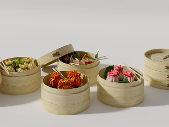 Modern Steamer Dumplings 3d model