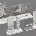 Modern Booth Display Cabinet Display Board Museum Display Cabinet 3d model