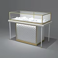 Luxury Jewelry Store Display Cabinet With Glass Case White Gold And Diamond Pattern Design