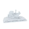 Detailed Snow Sculpture Carved Figure Holding Object With Inscribed Text Elements 3d model