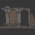 Ancient Architectural Ruins Featuring Red Brick Walls And Decorative Stone Arches