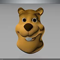 Cartoon Character Orange Groundhog 3D Model With Big Eyes And Smiling Expression