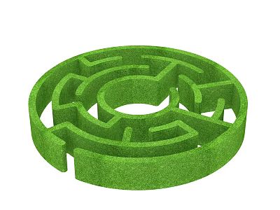 Green Circular Grass Maze Play Equipment for Outdoor Kids Fun Activities 3d model