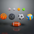 Different Types of Sports Equipment Balls Including Basketball Bowling Football Volleyball And Baseball