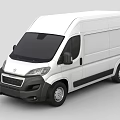 White Commercial Cargo Van With Black Windows And Sleek Exterior Design 3d model