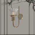 Modern Luxury Brass Wall Sconce With Glass Shade For Elegant Home Decor On White Wall