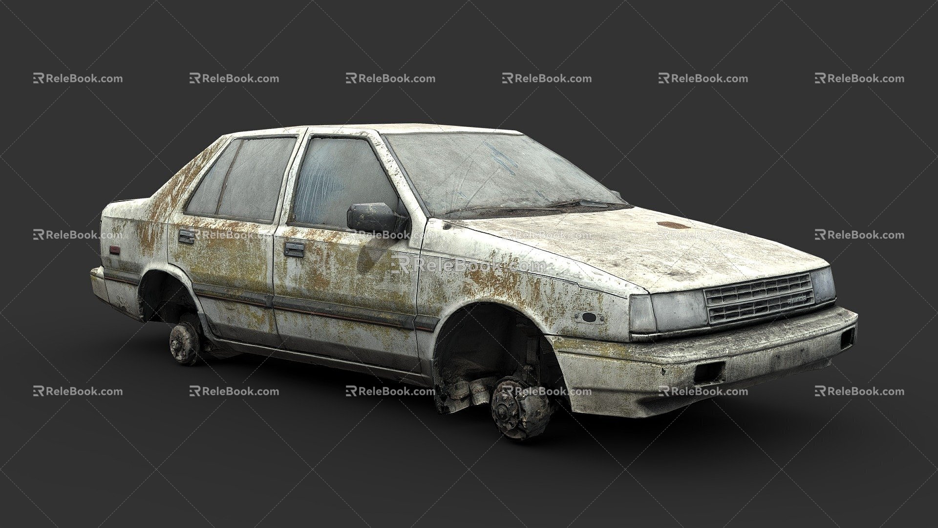 Abandoned cars. 3d model