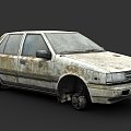 Abandoned cars. 3d model