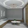 Modern Conference Room With Wooden Table Laptop Microphones And Beige Leather Chairs