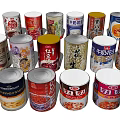 Assorted Canned Food Products Including Milk Red Beans And Other Varieties