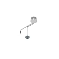 Modern Floor Lamp With White Lampshade Black Metal Arm Circular Base And Power Cord