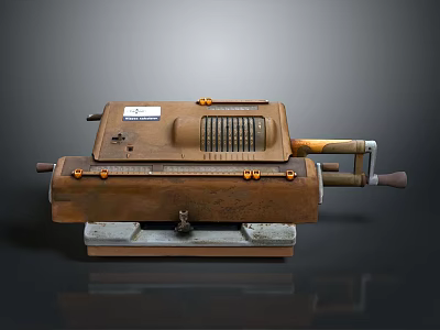 Vintage Rusty Metal Industrial Machinery with Control Panel Handles and Solid Base 3d model