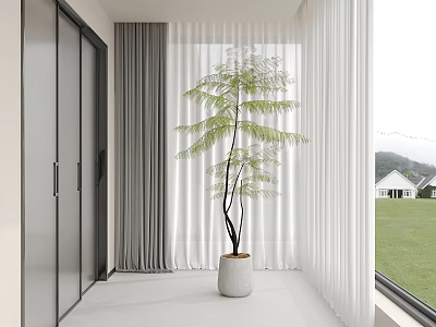 modern potted plant 3d model